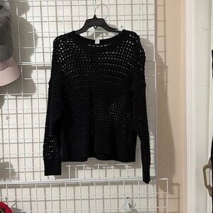 Old Navy open knit black sweater